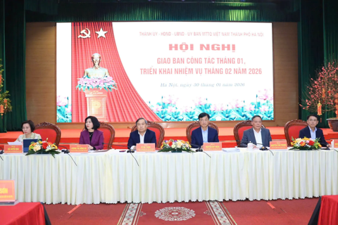 Hà Nội giao ban với cơ sở về kết quả thực hiện các nhiệm vụ tháng 1 năm 2026