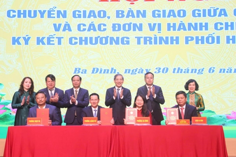 Chuyển giao công tác giữa quận Ba Đình với các đơn vị hành chính mới