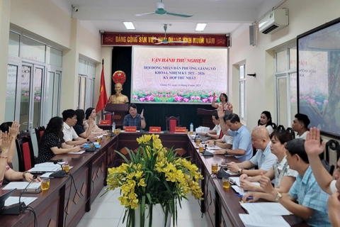 Phường Giảng Võ (mới) vận hành thử nghiệm kỳ họp HĐND phường