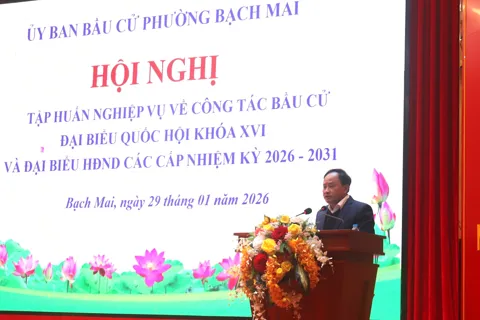 Phường Bạch Mai: tập huấn nghiệp vụ về công tác bầu cử tới 100% cán bộ làm công tác bầu cử