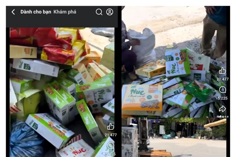 Nghệ An: đang làm rõ video nhiều bánh kẹo nhập ngoại bị vứt bỏ
