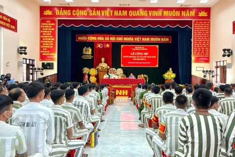 314 phạm nhân Trại giam An Phước được đặc xá nhân dịp Quốc khánh 2/9