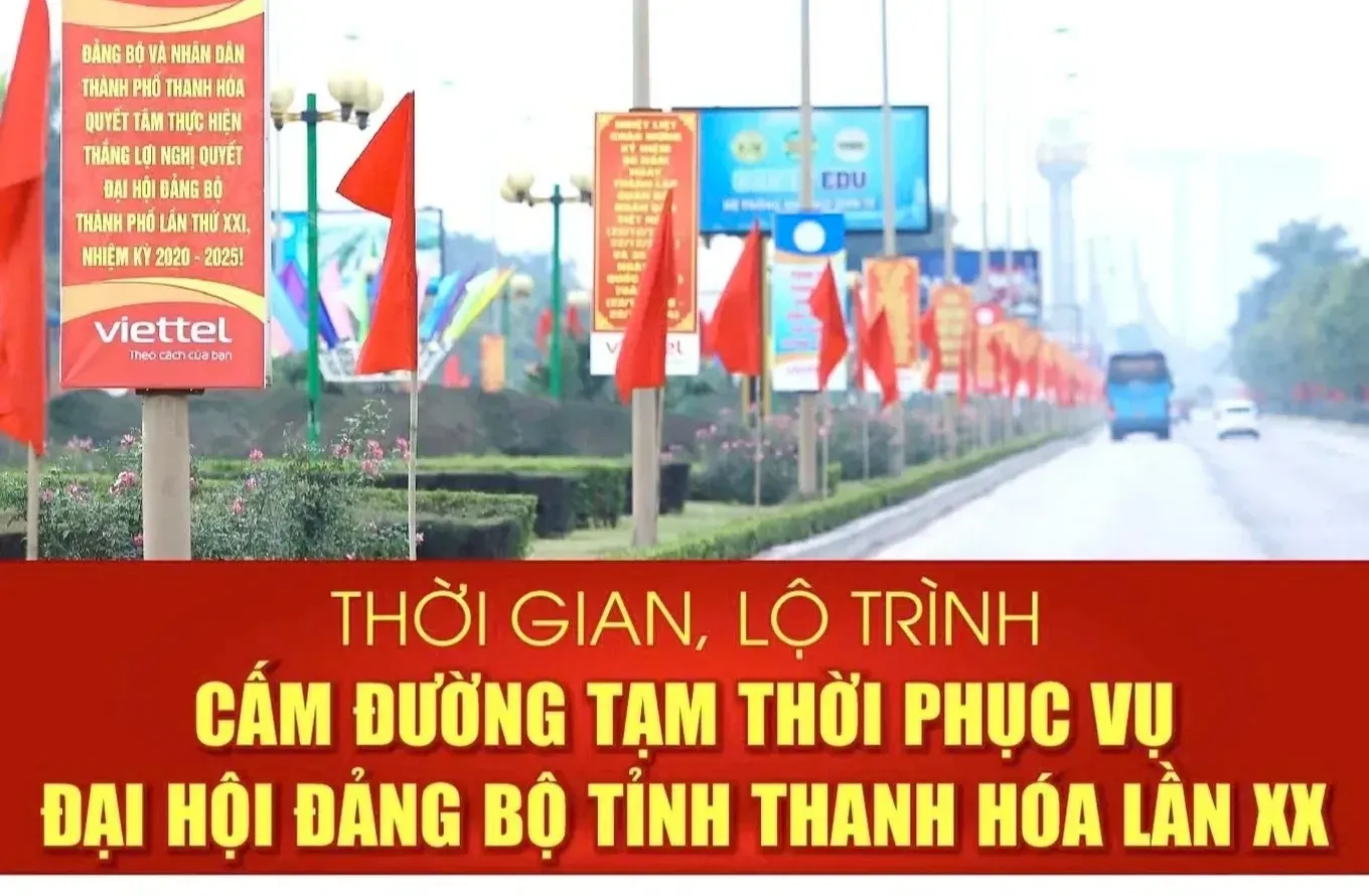 Thanh Hóa cấm đường phục vụ Đại hội Đảng bộ tỉnh XX