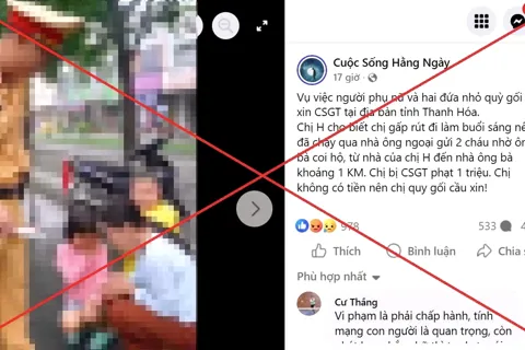 Tin đồn “người phụ nữ quỳ gối xin CSGT ở Thanh Hóa” là bịa đặt