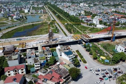 Cầu dây văng 647 tỷ đồng ở Thanh Hóa đang dần hoàn thiện