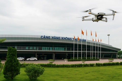 Tạm dừng hoạt động sân bay Thọ Xuân 12 tiếng vì flycam xâm nhập vùng trời
