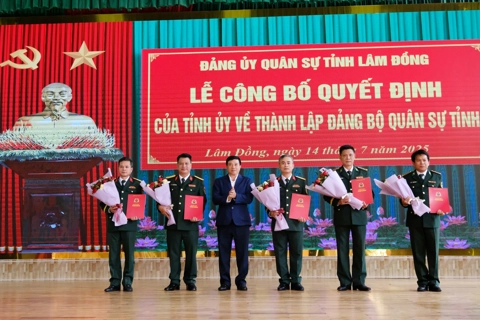 Lâm Đồng công bố quyết định thành lập Đảng bộ Quân sự tỉnh