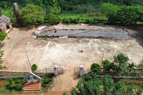 Đắk Nông: nhà văn hóa truyền thống bon Đắk R’moan sập hoàn toàn 