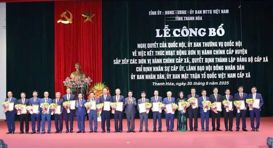 Thanh Hóa công bố danh sách lãnh đạo chủ chốt 166 xã, phường mới