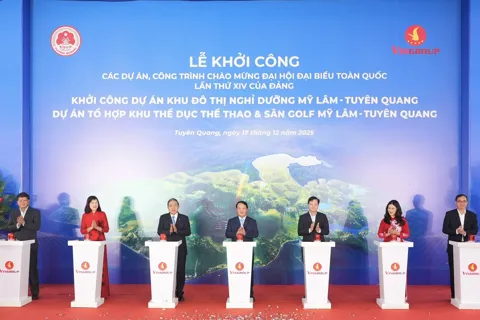 Vingroup khởi công đô thị nghỉ dưỡng suối khoáng và tổ hợp thể dục thể thao Mỹ Lâm - Tuyên Quang