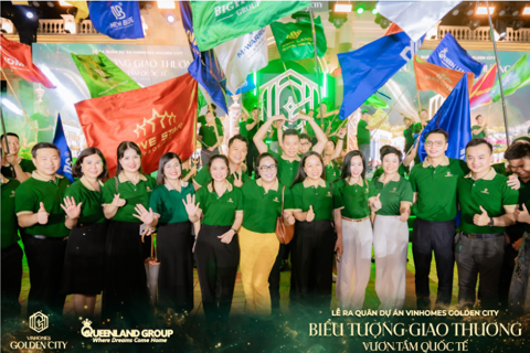 Rực lửa lễ ra quân Vinhomes Golden City – Chiến binh QueenLand Group xuất quân đại thắng