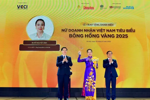 Chủ tịch HĐTV Tổng cty Điện lực miền Bắc Đỗ Nguyệt Ánh vinh dự nhận danh hiệu “Bông Hồng vàng Việt Nam 2025”
