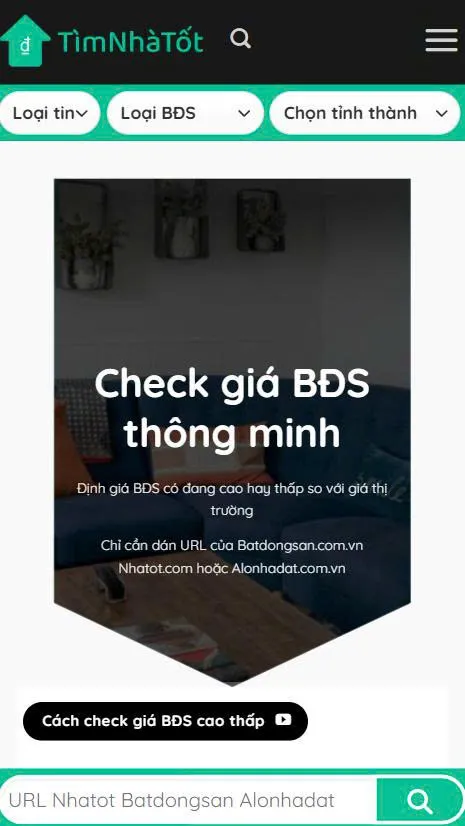 Timnhatot.com - Ứng dụng tự động phân tích giá bất động sản thông minh cho bạn