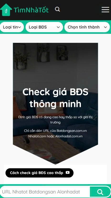 Timnhatot.com - Ứng dụng tự động phân tích giá bất động sản thông minh cho bạn