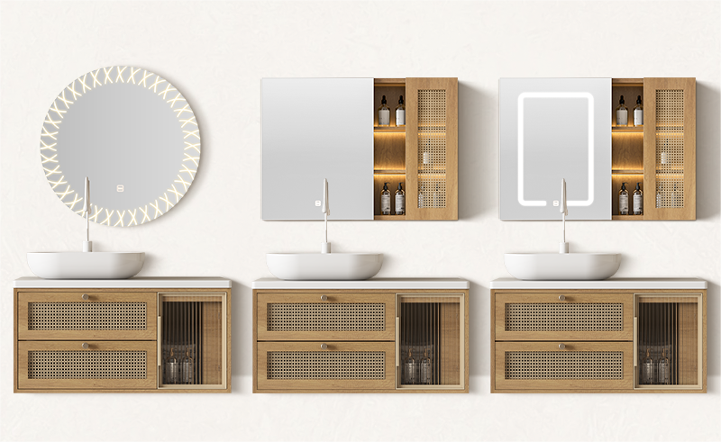 Thương hiệu thiết bị vệ sinh Enic ra mắt bộ tủ lavabo mây đan nhà tắm mới lạ