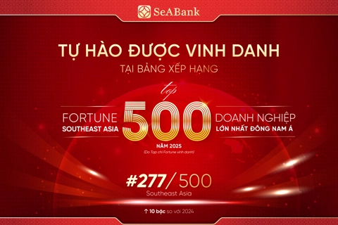 SeABank tăng 10 bậc trên bảng xếp hạng Fortune Southeast Asia 500