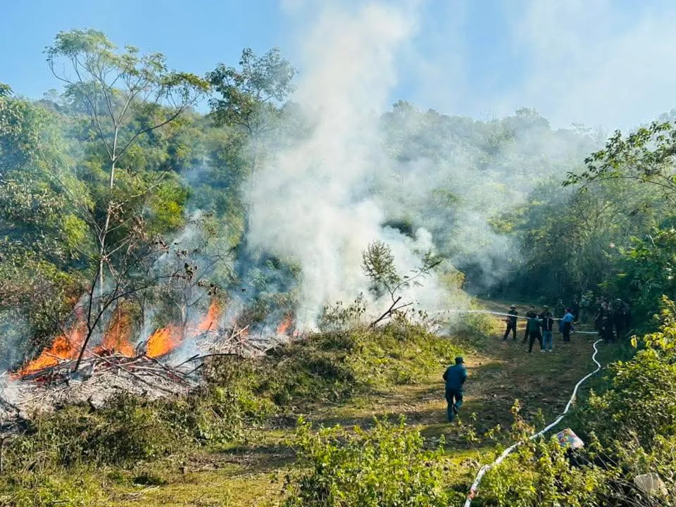 Phú Cát tổ chức diễn tập nghiệp vụ chữa cháy rừng cấp xã năm 2025