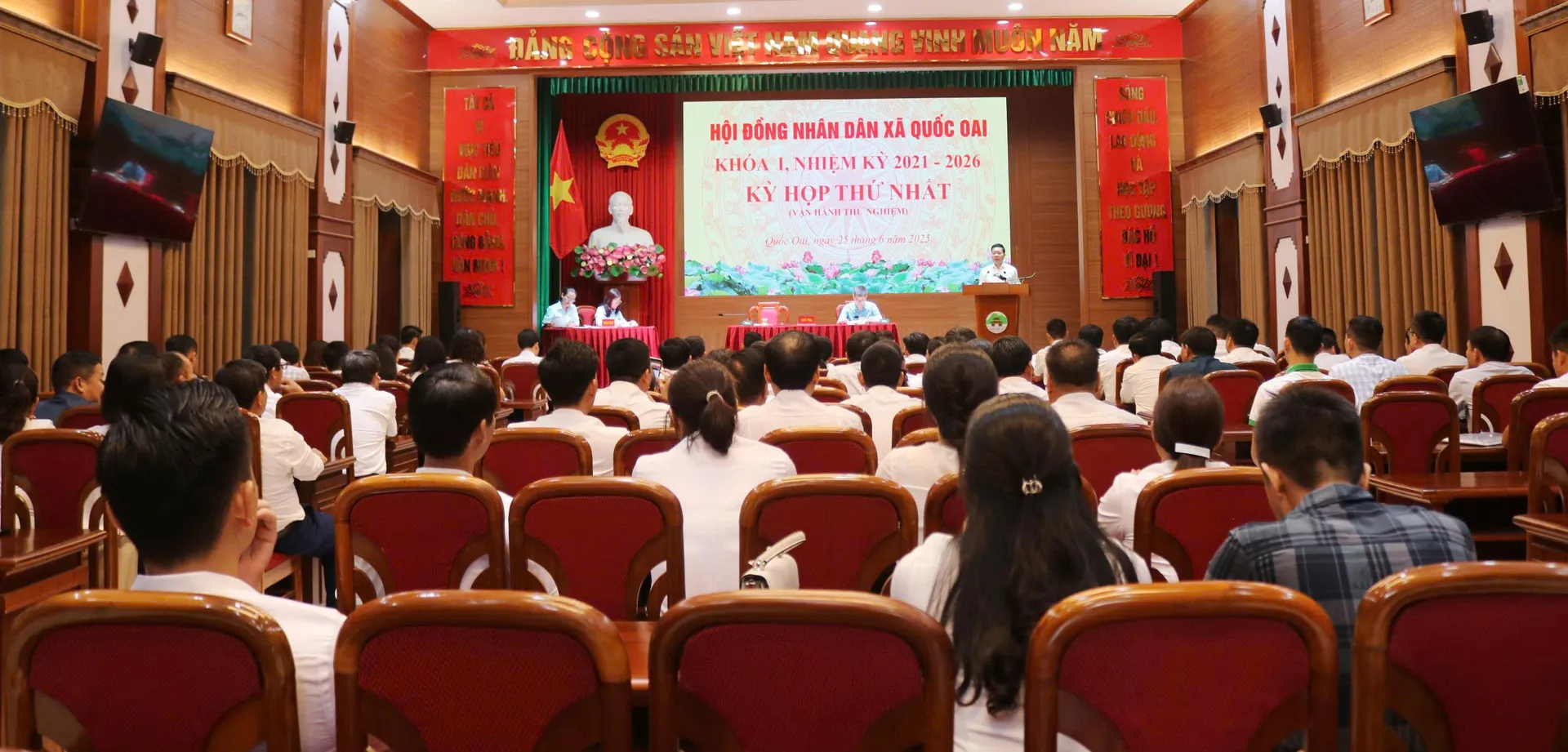 HĐND xã Quốc Oai tổ chức vận hành thử nghiệm kỳ họp thứ nhất