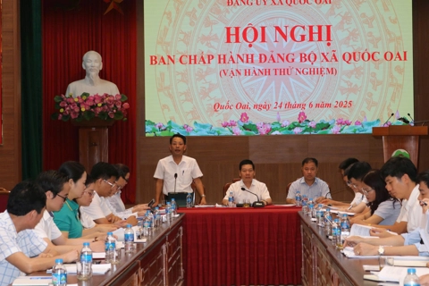 Xã Quốc Oai vận hành thử nghiệm cơ chế họp Ban chấp hành Đảng bộ