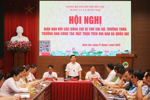 Xã Quốc Oai: giao ban nắm bắt tâm tư, nguyện vọng của đội ngũ cán bộ cơ sở