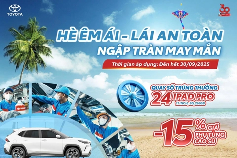 Toyota Việt Nam triển khai chương trình khuyến mại dịch vụ “Hè êm ái, lái an toàn, ngập tràn may mắn”