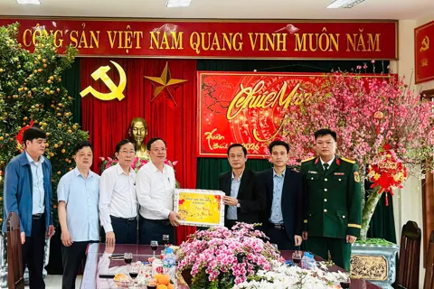 Xã Hương Sơn: Thường trực Đảng ủy chúc tết và kiểm tra công tác chuẩn bị đón Xuân