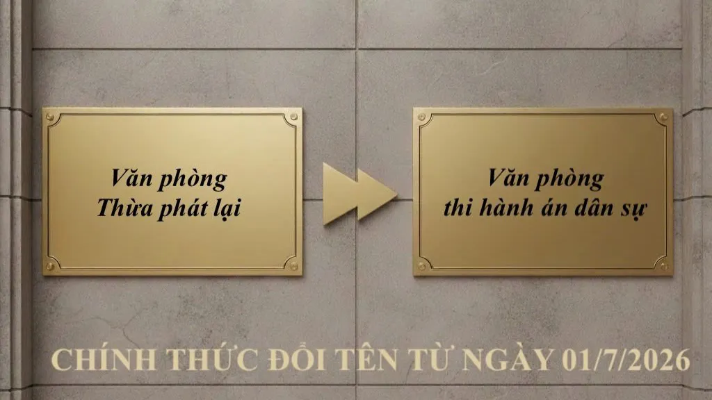 Chính thức đổi tên Văn phòng Thừa phát lại từ 1/7/2026: hoàn thiện thể chế thi hành án dân sự