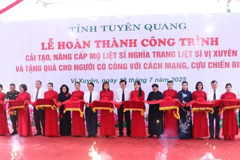 Hoàn thành công trình cải tạo, nâng cấp mộ liệt sĩ tại Nghĩa trang liệt sĩ Vị Xuyên