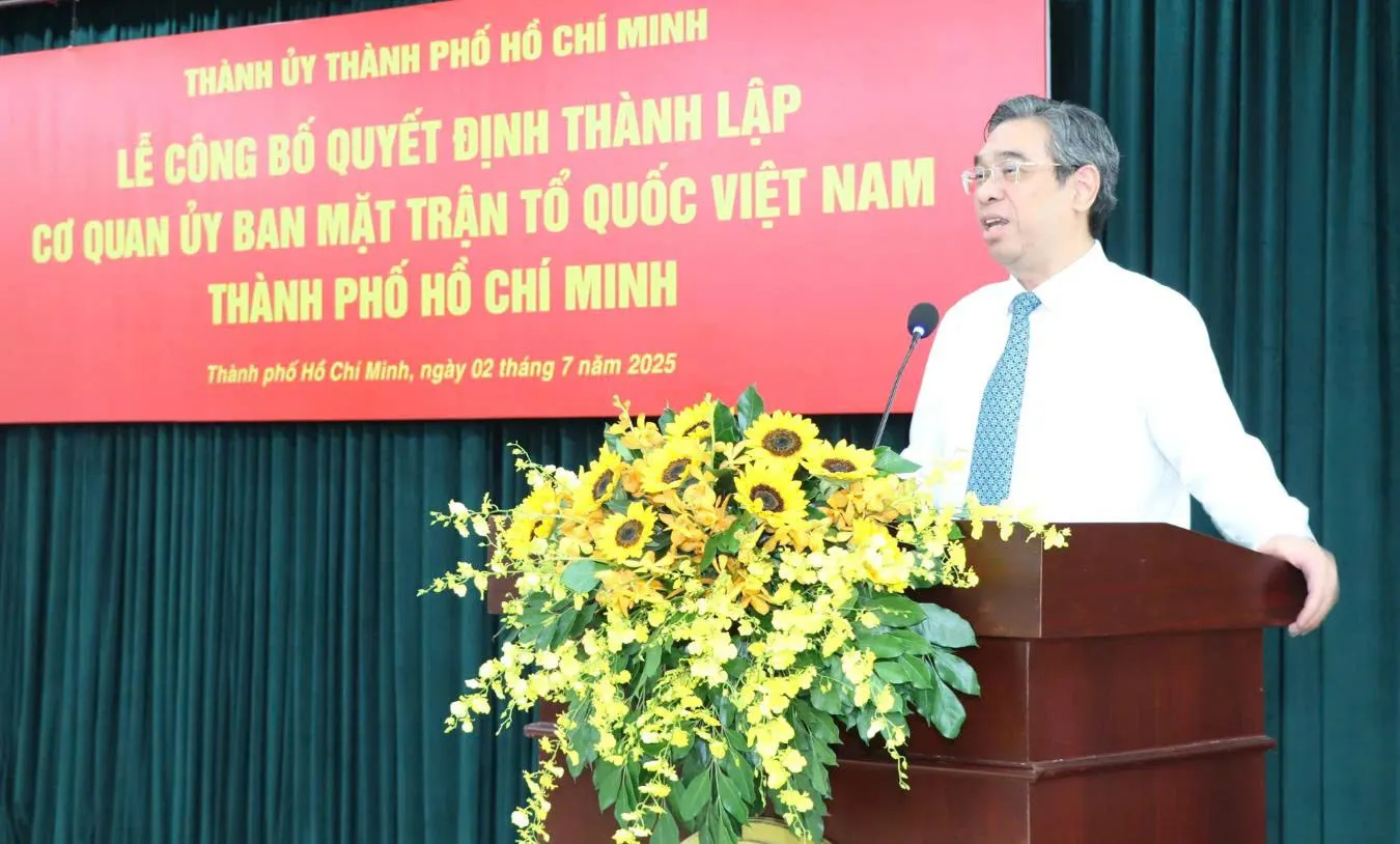 Công bố quyết định thành lập cơ quan Ủy ban MTTQ Việt Nam TP Hồ Chí Minh