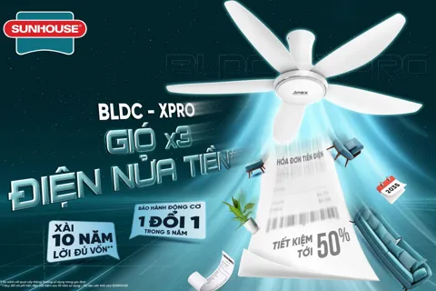 Quạt trần Sunhouse Apex đoạt giải quạt trần tiết kiệm năng lượng được yêu thích