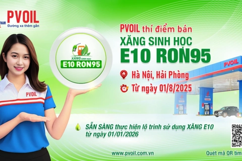 Bắt đầu thí điểm bán xăng E10 từ ngày 1/8
