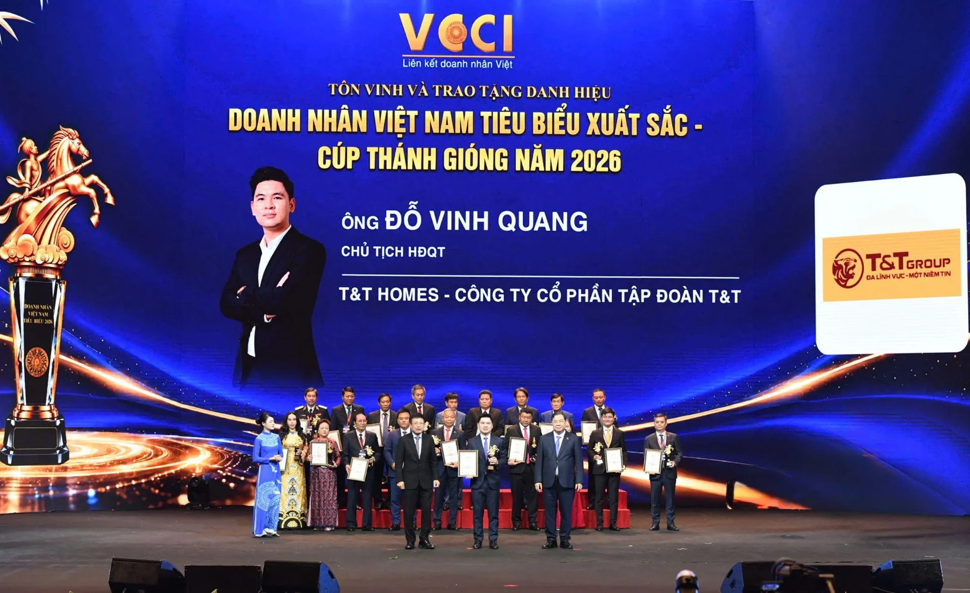 Phó Chủ tịch T&T Group Đỗ Vinh Quang được vinh danh Doanh nhân Việt Nam tiêu biểu xuất sắc - Cúp Thánh Gióng 2026