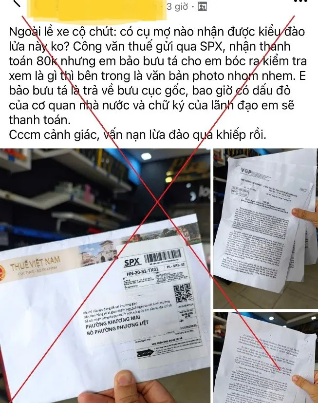 Cảnh báo thủ đoạn mạo danh cơ quan thuế để lừa đảo qua đường bưu phẩm
