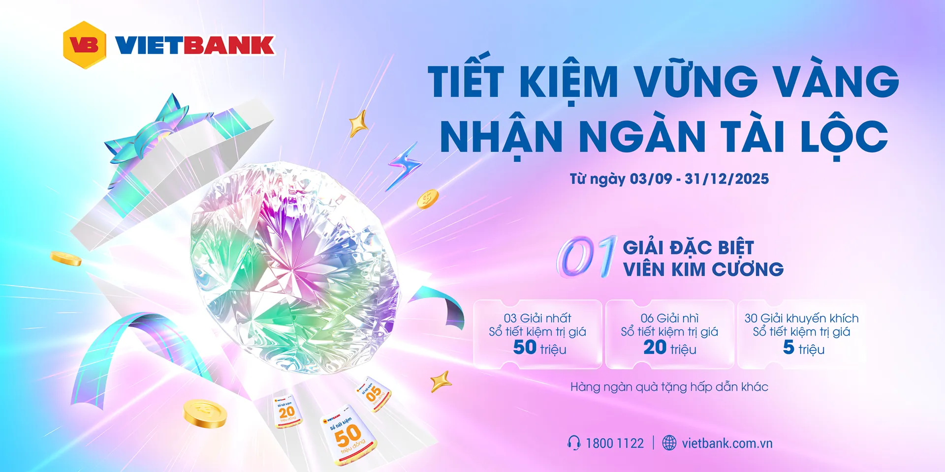 ‘Săn’ kim cương nửa tỷ đồng khi gửi tiết kiệm tại Vietbank