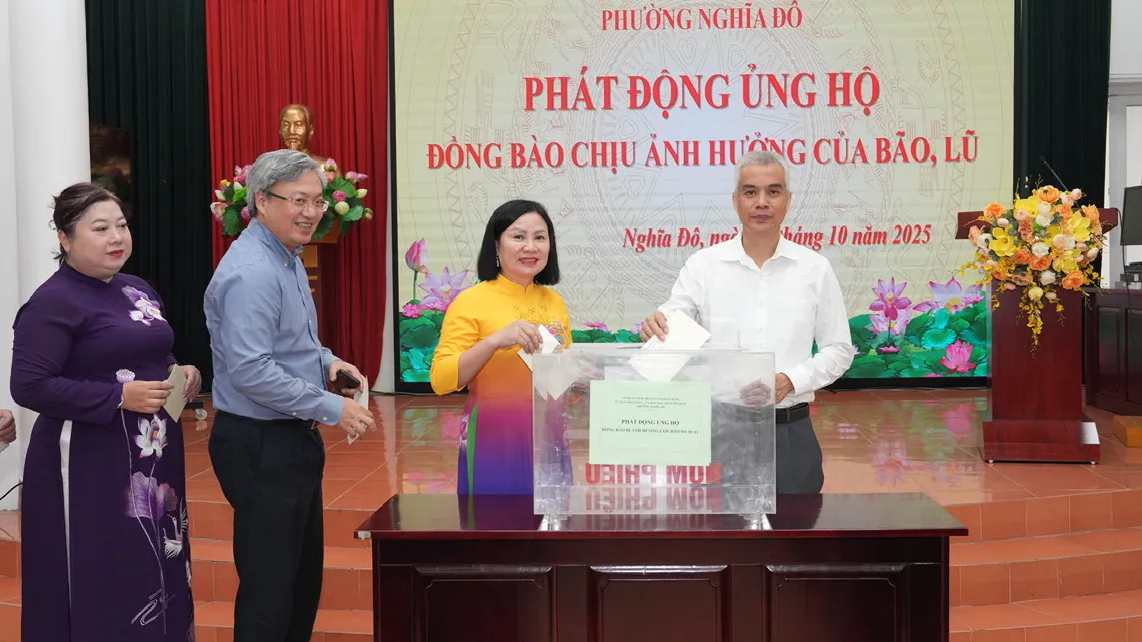 Nghĩa Đô: phát động chương trình ủng hộ đồng bào bị ảnh hưởng bởi bão, lũ