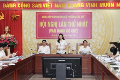 Phường Cầu Giấy vận hành thử nghiệm cơ chế họp Ban Chấp hành

