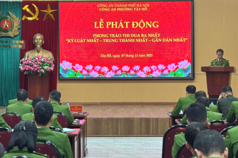 Công an phường Tây Hồ phát động phong trào thi đua “Ba nhất”