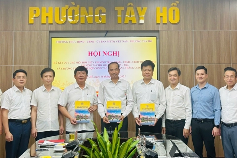 Phường Tây Hồ: HĐND – UBND - Uỷ ban MTTQ ký kết chương trình phối hợp công tác