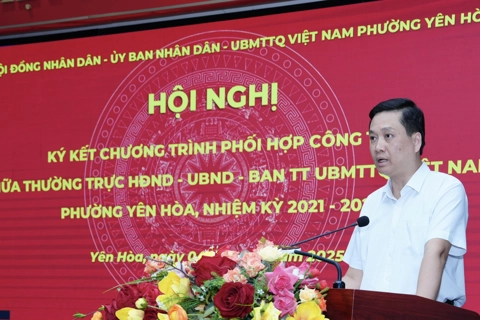 Phường Yên Hòa: 3 cơ quan ký kết chương trình phối hợp
