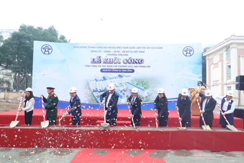 Yên Hoà: khởi công xây dựng công trình cải tạo, nâng cấp trường THCS Nam Trung Yên