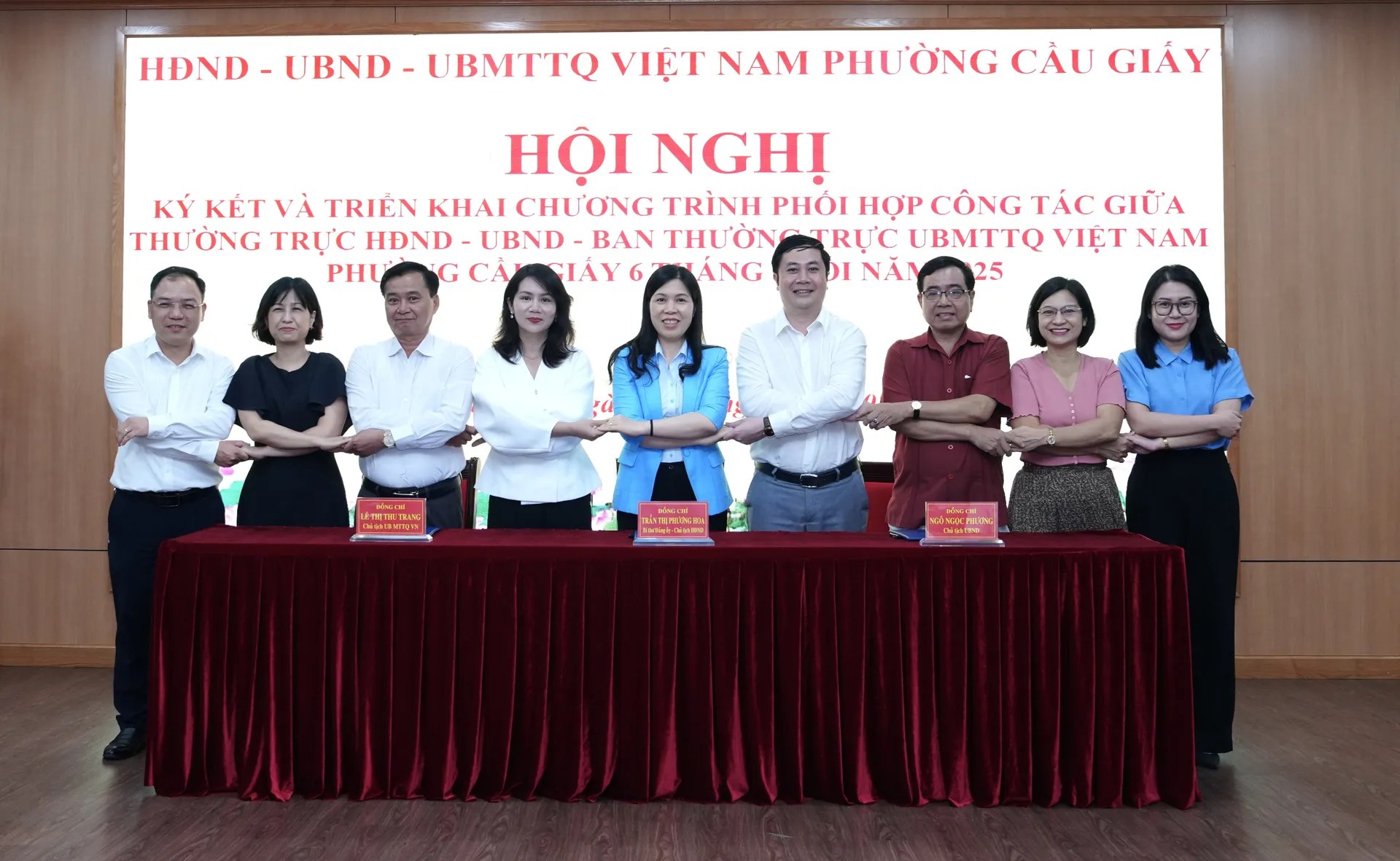 HĐND - UBND - Uỷ ban MTTQ phường Cầu Giấy ký kết chương trình phối hợp
