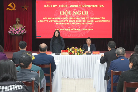 Lãnh đạo phường Yên Hoà trực tiếp đối thoại với Nhân dân