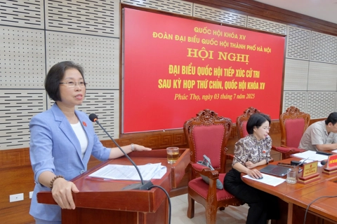 Phó Chủ tịch HĐND TP Hà Nội Phạm Thị Thanh Mai tiếp xúc cử tri 17 xã, phường
