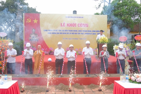 Xã Nội Bài khởi công 3 công trình chào mừng Đại hội Đảng bộ xã lần thứ I