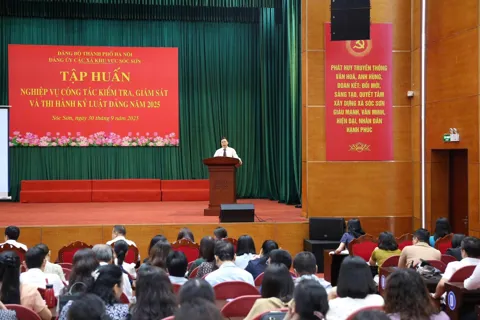 Tập huấn công tác kiểm tra, giám sát, kỷ luật của Đảng cho hơn 200 cán bộ xã Sóc Sơn, Đa Phúc