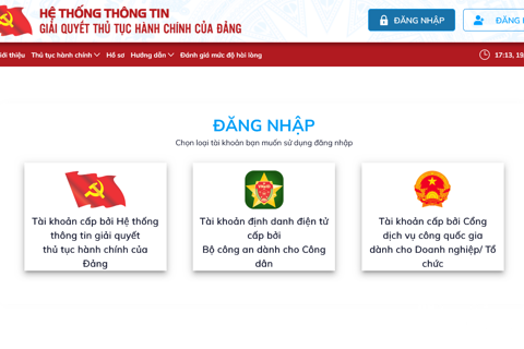 Cách thực hiện 4 thủ tục hành chính trong Đảng được Hà Nội tích hợp trên Cổng Dịch vụ công quốc gia