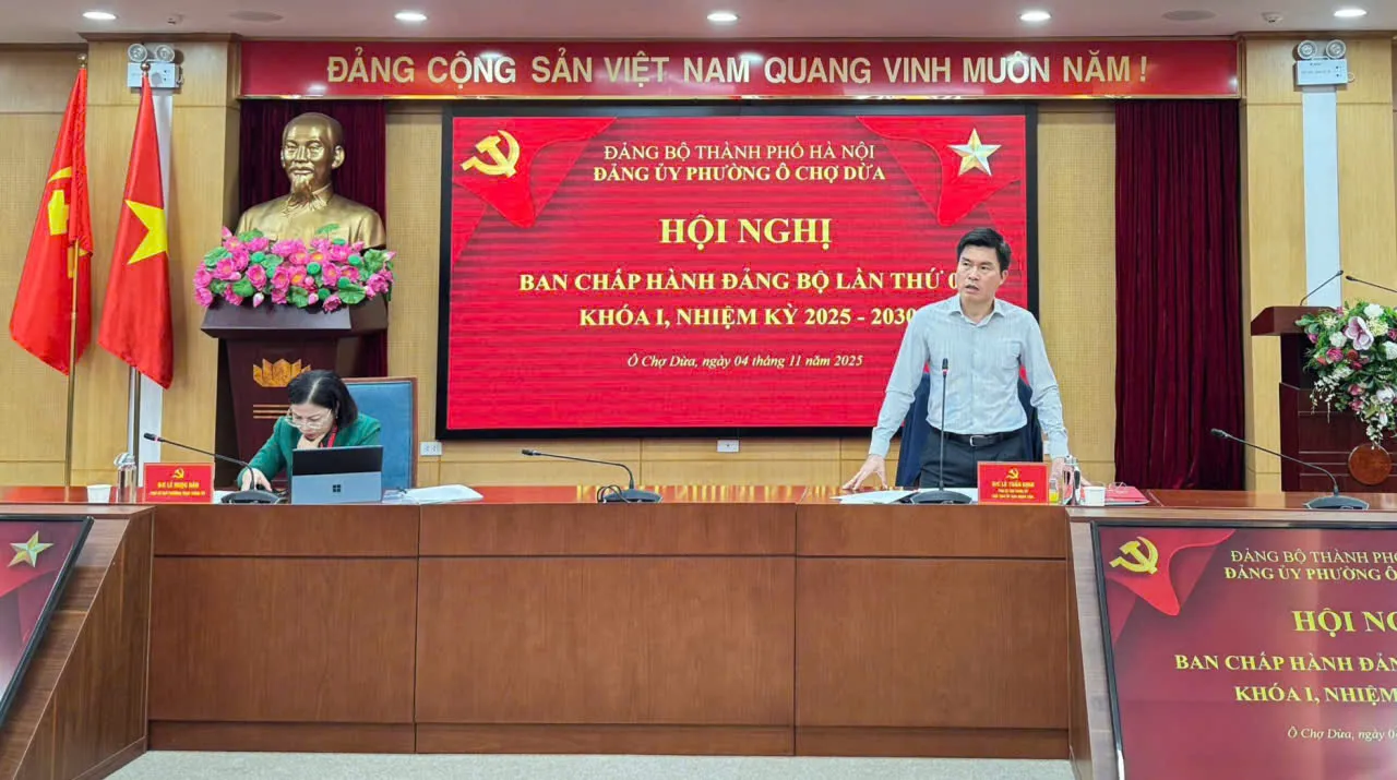 Phường Ô Chợ Dừa tập trung hoàn thành các chỉ tiêu, nhiệm vụ năm 2025