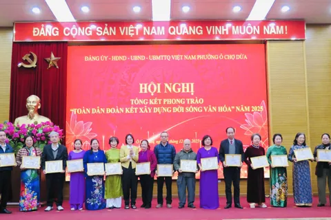 97% hộ dân phường Ô Chợ Dừa đạt danh hiệu Gia đình văn hóa năm 2025