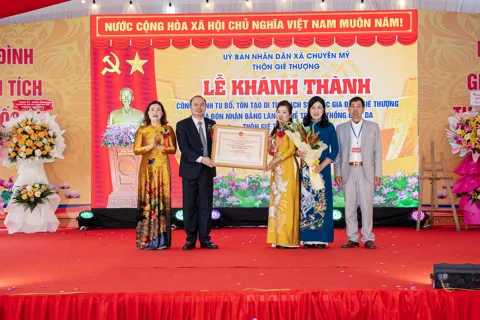 Xã Chuyên Mỹ khánh thành di tích lịch sử quốc gia Đình Giẽ Thượng