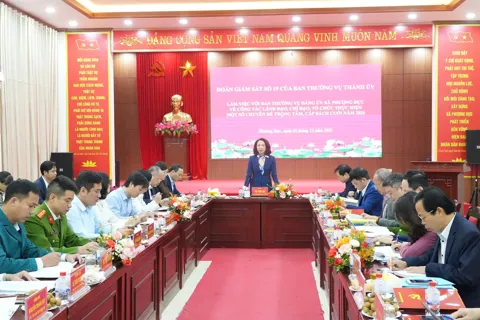 Đoàn giám sát số 19 của Ban Thường vụ Thành ủy làm việc với xã Phượng Dực